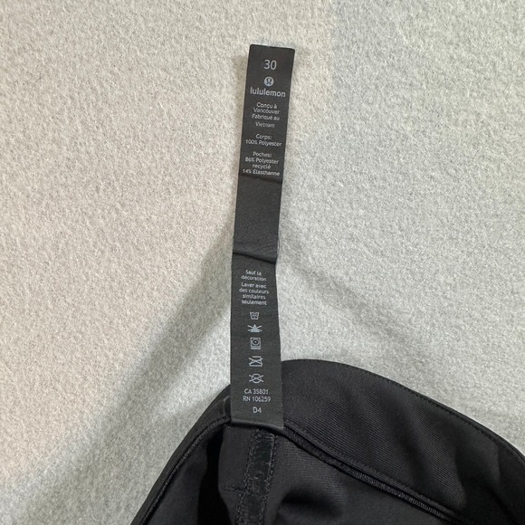 Lululemon Men’s ABC Pants Black Slim Fit Stretch Technical Trousers Size 30 - Picture 7 of 11